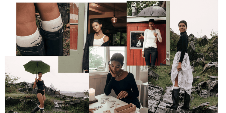 New arrivals - fall 2025 Oslo Girl dop showcasing minimalist clothing and footwear in iconic Nordic settings.