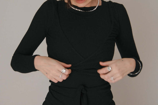 Wełniany top Sødalen czarny