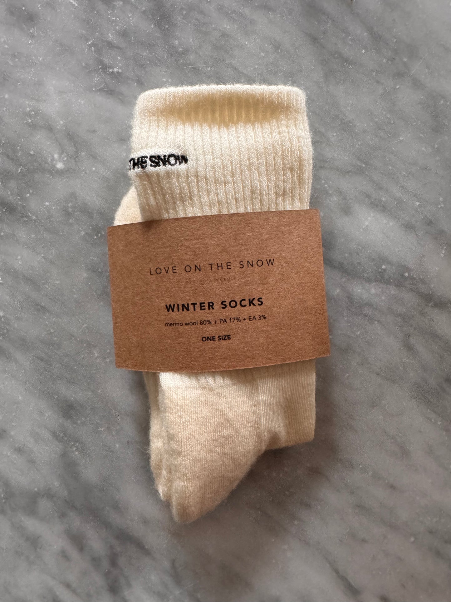 Skarpetki z wełny merino beżowe