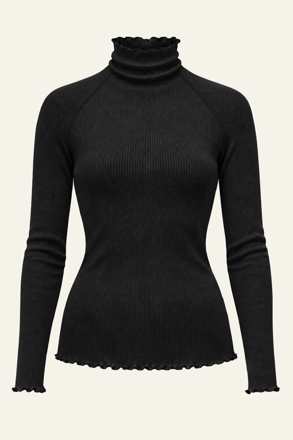 Oslo ribbed merino wool turtleneck black