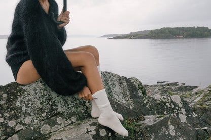 Skarpetki z wełny merino beżowe