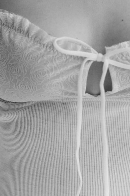 Merino wool and tulle top Alameda -limited edition "roses"