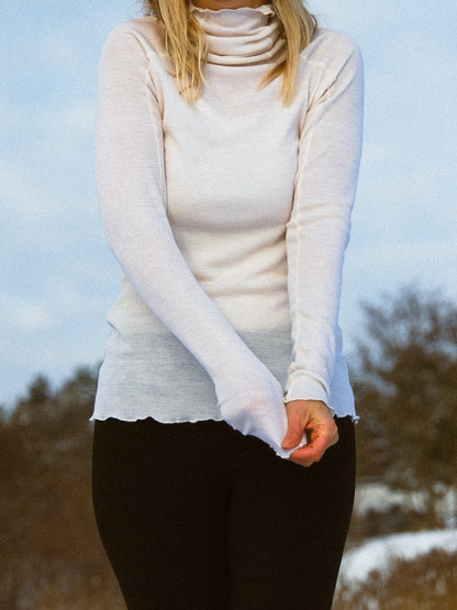 Oslo Ribbed Merino Wool Turtleneck crème