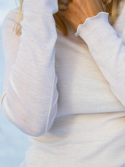 Oslo Ribbed Merino Wool Turtleneck crème