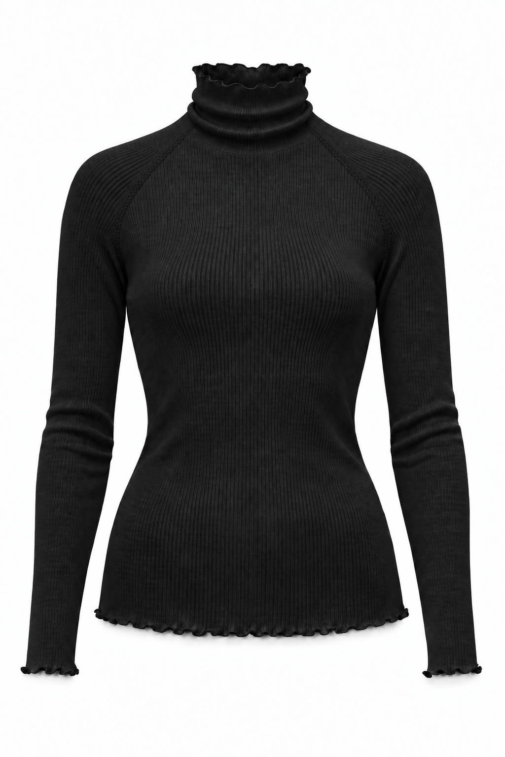Oslo ribbed merino wool turtleneck black